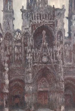 Boutiques de musées Panneaux Aluminium|Toiles Encadrées-Cathédrale de Rouen, le portail vue de face, harmonie brune (panneaux aluminium)