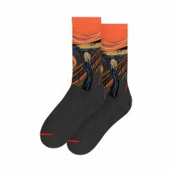 Online Boutiques de musées Chaussettes Edvard Munch - Le Cri - Orange