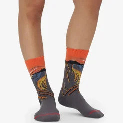 Online Boutiques de musées Chaussettes Edvard Munch - Le Cri - Orange