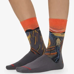 Online Boutiques de musées Chaussettes Edvard Munch - Le Cri - Orange