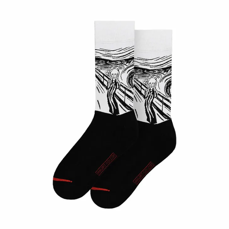 Hot Boutiques de musées Chaussettes Edvard Munch - Le Cri - Noir et blanc