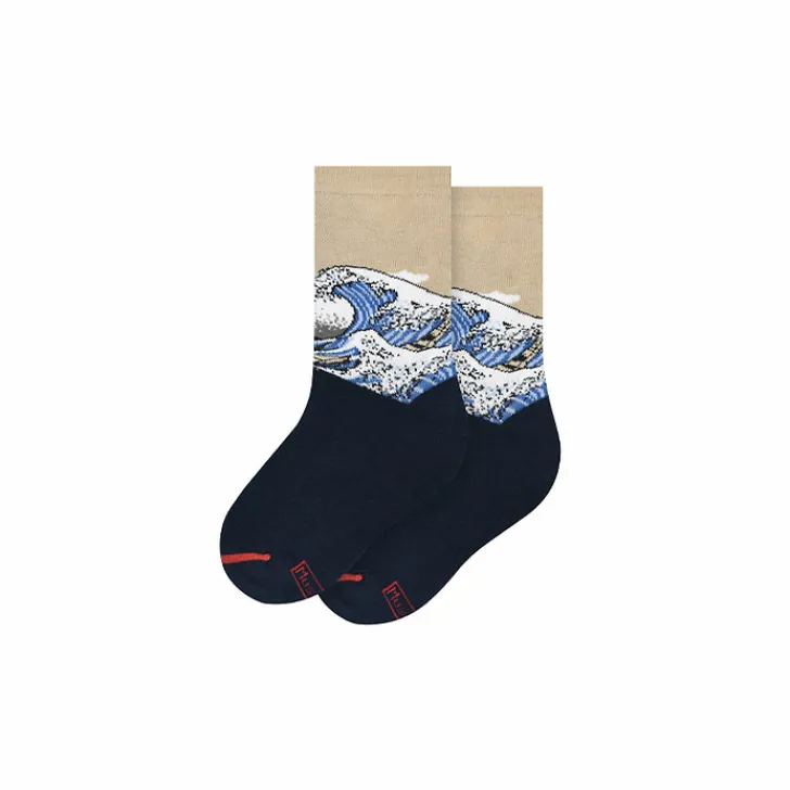 Boutiques de musées Chaussettes|Habits Et Accessoires-Chaussettes Hokusai - Grande Vague Modèle bébé 1-2 ans / 19-22
