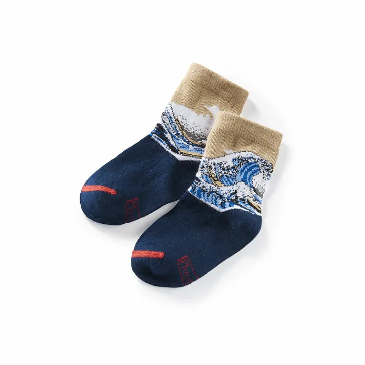 Boutiques de musées Chaussettes|Habits Et Accessoires-Chaussettes Hokusai - Grande Vague Modèle bébé 1-2 ans / 19-22
