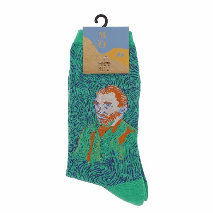 Boutiques de musées Chaussettes-Chaussettes Vincent van Gogh - Autoportrait Vert 36/41 - Musée d'Orsay