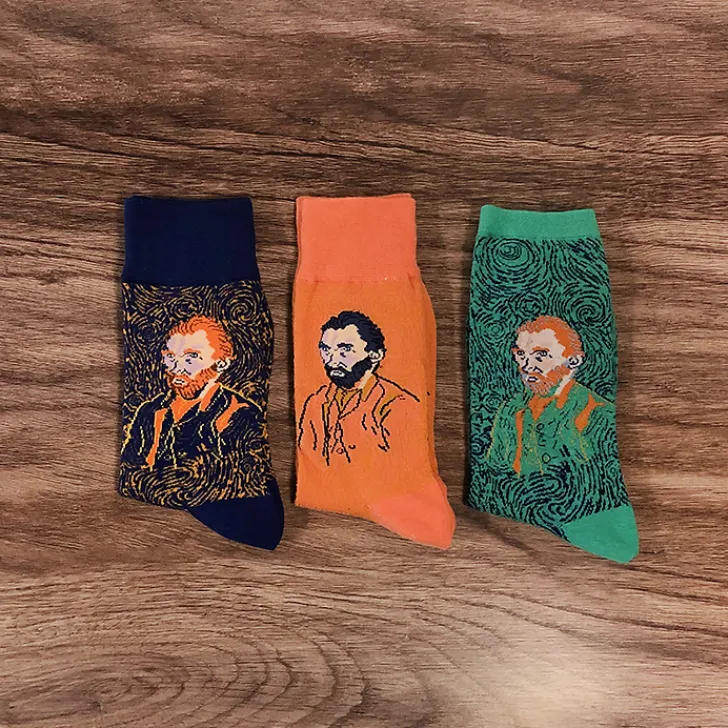 Boutiques de musées Chaussettes-Chaussettes Vincent van Gogh - Autoportrait Vert 36/41 - Musée d'Orsay