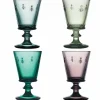 Boutiques de musées Art De La Table-Coffret de 4 verres à vin Abeille - Couleurs assorties