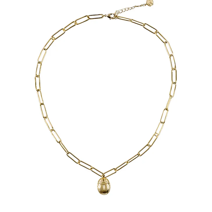 Sale Boutiques de musées Collier avec chaîne maille trombone - Pendentif Scarabée