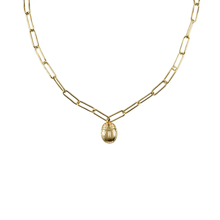 Sale Boutiques de musées Collier avec chaîne maille trombone - Pendentif Scarabée