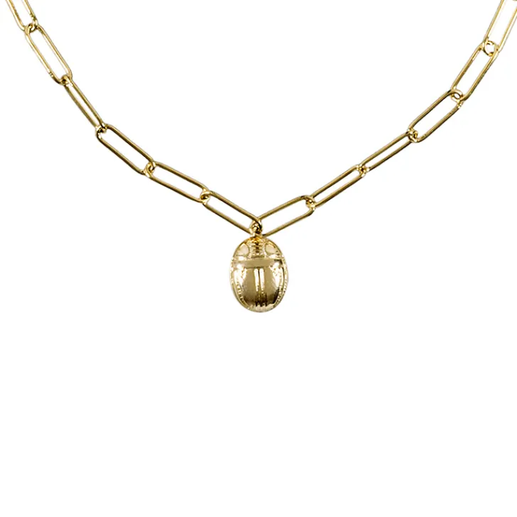 Sale Boutiques de musées Collier avec chaîne maille trombone - Pendentif Scarabée