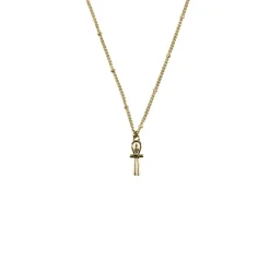 Boutiques de musées Colliers Et Pendentifs-Collier-pendentif Égyptien Croix de vie - Chaîne boules 60cm