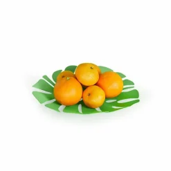 Boutiques de musées Art De La Table-Corbeille à fruits en métal Monstera Vert - Balvi