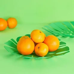 Boutiques de musées Art De La Table-Corbeille à fruits en métal Monstera Vert - Balvi