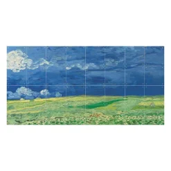 Outlet Boutiques de musées Décoration murale Vincent van Gogh - Champ de blé sous un ciel orageux - 160x80 cm