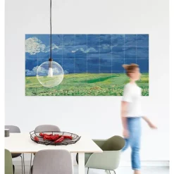 Outlet Boutiques de musées Décoration murale Vincent van Gogh - Champ de blé sous un ciel orageux - 160x80 cm