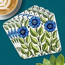 Sale Boutiques de musées Dessous de verre William De Morgan Fleurs bleues - V&A