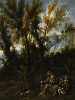 Boutiques de musées Toiles Sur Châssis|Toiles Sans Cadre-Deux ermites dans un bois dit à tort Paysage avec saint Jérôme (toiles sur châssis)