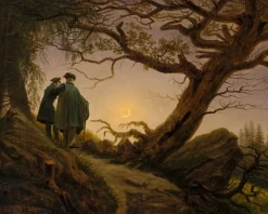 Online Boutiques de musées Deux hommes contemplant la Lune (panneaux aluminium)