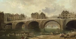Boutiques de musées Toiles Encadrées|Affiches D'Art Encadrées-Démolition des maisons du pont Notre-Dame, en 1786 (toiles encadrées)