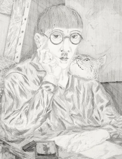 Boutiques de musées Art Moderne-Estampe Autoportrait de l'artiste au chat - Foujita