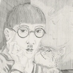 Boutiques de musées Art Moderne-Estampe Autoportrait de l'artiste au chat - Foujita