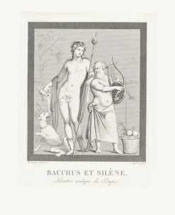 Boutiques de musées Nu-Estampe Bacchus et Silène, peinture antique de Pompeï - Boucher-Desnoyer