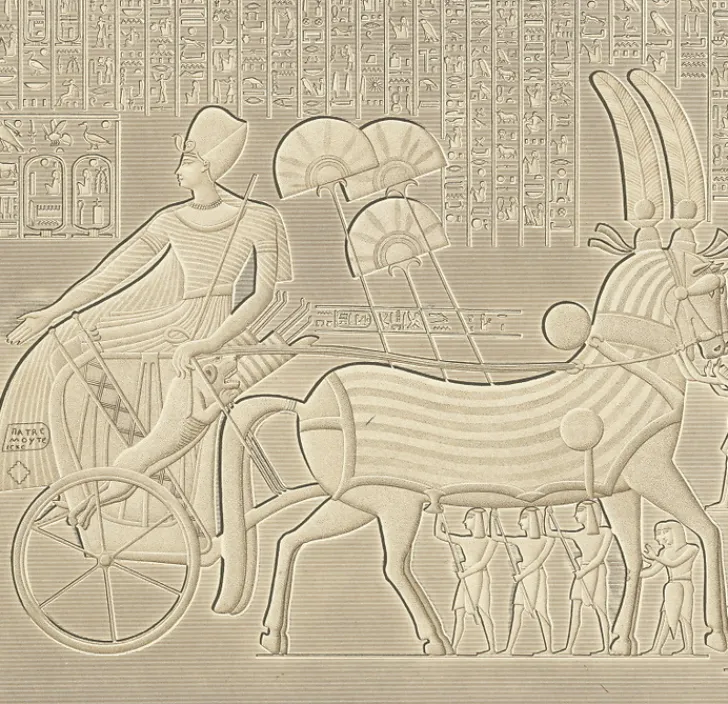 Boutiques de musées Description De L'Égypte-Estampe Bas-relief sculpté, péristyle du palais, Medinet-Abou