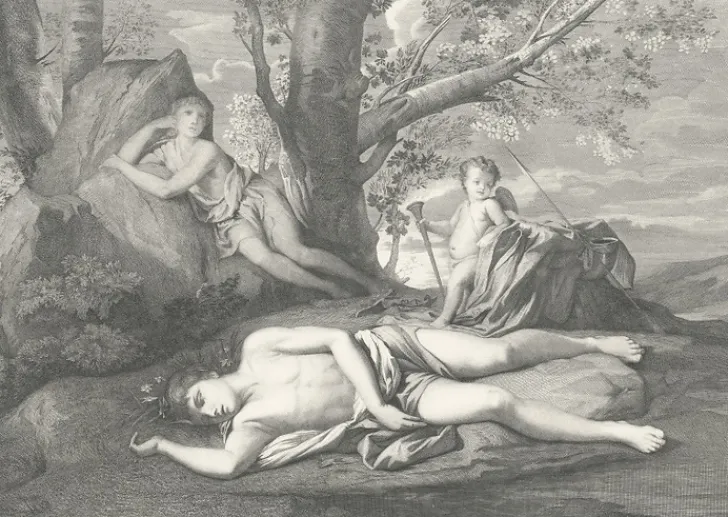 Discount Boutiques de musées Estampe Écho et Narcisse ou la mort de Narcisse - Nicolas Poussin