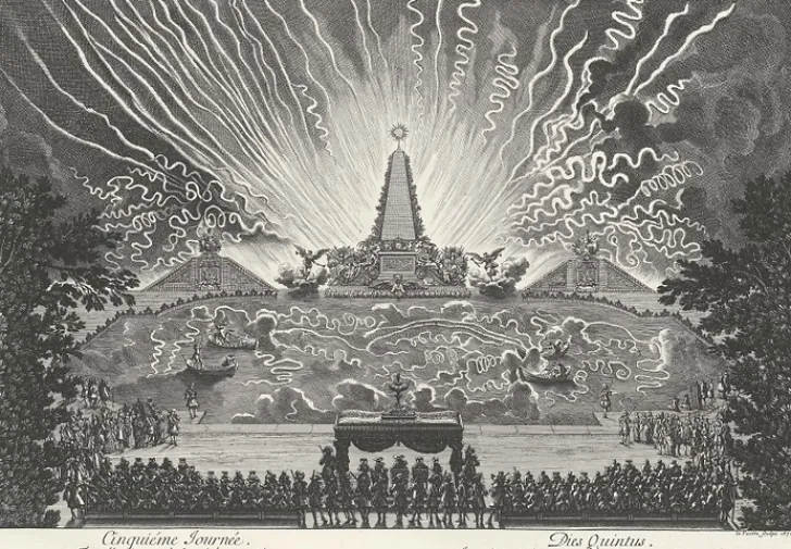 Discount Boutiques de musées Estampe Cinquième journée - Feu d'artifice sur le canal de Versailles - Jean Lepautre