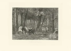 Boutiques de musées Chefs D'Œuvre Des Musées-Estampe Combat de cerfs - Gustave Courbet