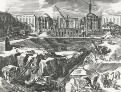 Boutiques de musées Paris Et Le Louvre|Architecture Et Villes-Estampe Construction du palais de Chaillot - Albert Decaris