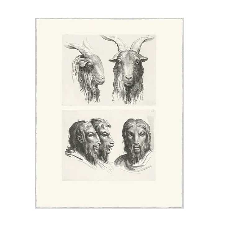 Boutiques de musées Dessins-Estampe Deux têtes de bouc