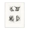 Boutiques de musées Dessins-Estampe Deux têtes de sanglier et deux têtes d'hommes