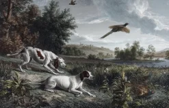 Boutiques de musées Chefs D'Œuvre Des Musées-Estampe Diane et Blonde, chiennes de Louis XIV, chassant le faisan - François Desportes