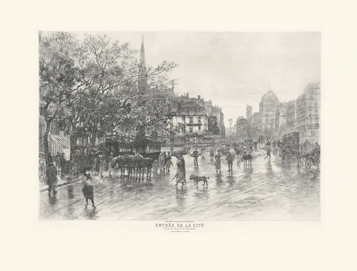Best Boutiques de musées Estampe Entrée de la Cité, vue du pont Saint-Michel
