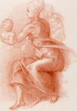 Discount Boutiques de musées Estampe Etude de femme assise tenant un enfant - Michel-Ange
