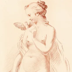 Hot Boutiques de musées Estampe Femme nue debout ayant une colombe sur l'épaule