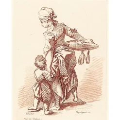 Sale Boutiques de musées Estampe Femme tenant un enfant par la main