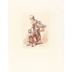 Sale Boutiques de musées Estampe Femme tenant un enfant par la main