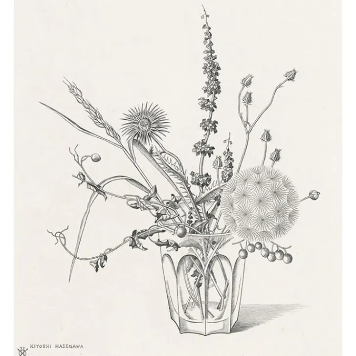Boutiques de musées Estampe Fleurs des champs dans un verre (automne) - Hasegawa