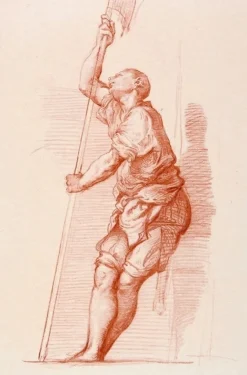 Boutiques de musées Dessins-Estampe Homme appuyé contre un mur et tenant une hallebarde - Titien