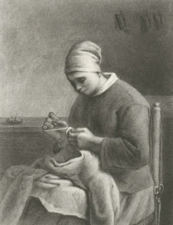 Sale Boutiques de musées Estampe La Couseuse - Pierre Gustave Taverne