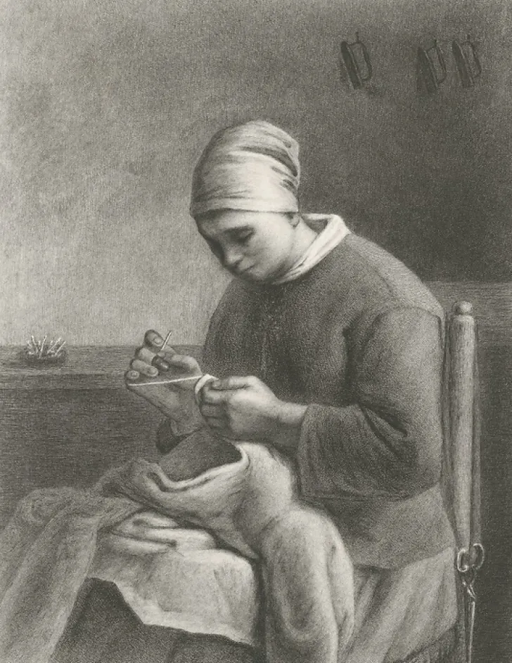 Sale Boutiques de musées Estampe La Couseuse - Pierre Gustave Taverne