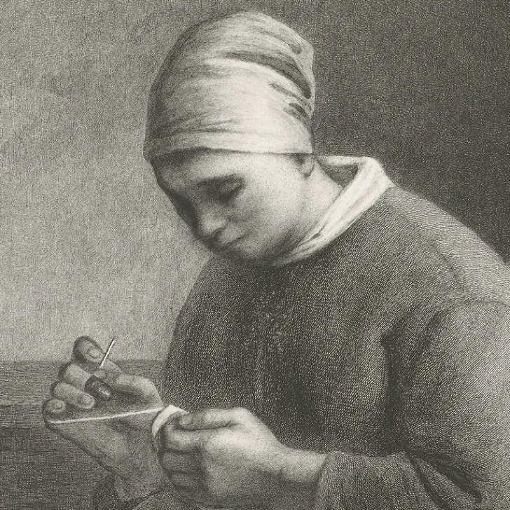 Sale Boutiques de musées Estampe La Couseuse - Pierre Gustave Taverne