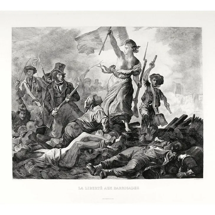 Clearance Boutiques de musées Estampe La Liberté guidant le peuple, 28 juillet 1830 - Eugène Delacroix