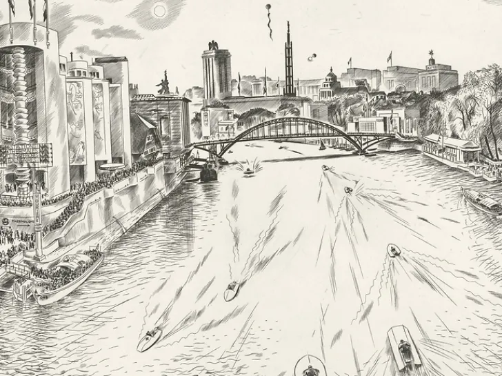 Hot Boutiques de musées Estampe La Seine (Exposition 1937) - Louis-Joseph Soulas