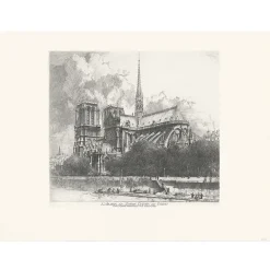 Boutiques de musées Paris Et Le Louvre-Estampe L'abside de Notre-Dame de Paris - Louis Orr