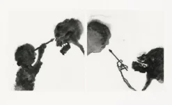 Sale Boutiques de musées Estampe L'Amour et la Mort, Cupidon, l'enfant dieu de l'amour, au lieu de tirer des flèches, tient un pinceau et dessine la mort. La mort à son tour dessine l'enfant