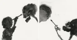 Sale Boutiques de musées Estampe L'Amour et la Mort, Cupidon, l'enfant dieu de l'amour, au lieu de tirer des flèches, tient un pinceau et dessine la mort. La mort à son tour dessine l'enfant