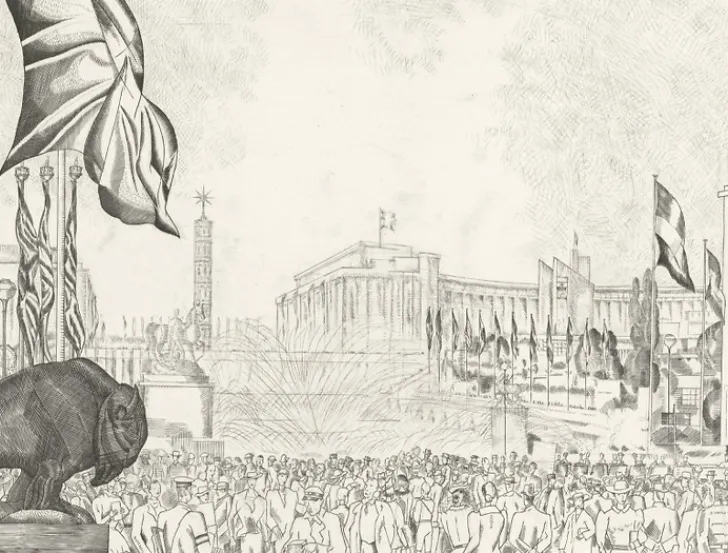 Hot Boutiques de musées Estampe Le Palais de Chaillot (Exposition 1937) - Jean-Emile Laboureur