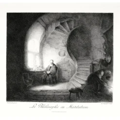 Boutiques de musées Chefs D'Œuvre Des Musées-Estampe Le philosophe en méditation - Rembrandt